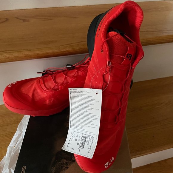 Salomon S/Lab Sense 6 SG, Red/Black/White, Men's size 13, never worn - Picture 3 of 6